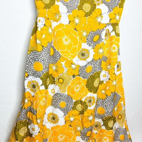 VINTAGE BEAUTY Floral Yellow and White Sleeveless Dress - Picture 8 of 16